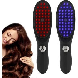 Brosse de Soin Capillaire LED – Technologie Rouge & Bleu pour Cheveux Sublimés